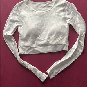 Lululemon Athletica White Ebb to Street Ribbed Crop Top 6